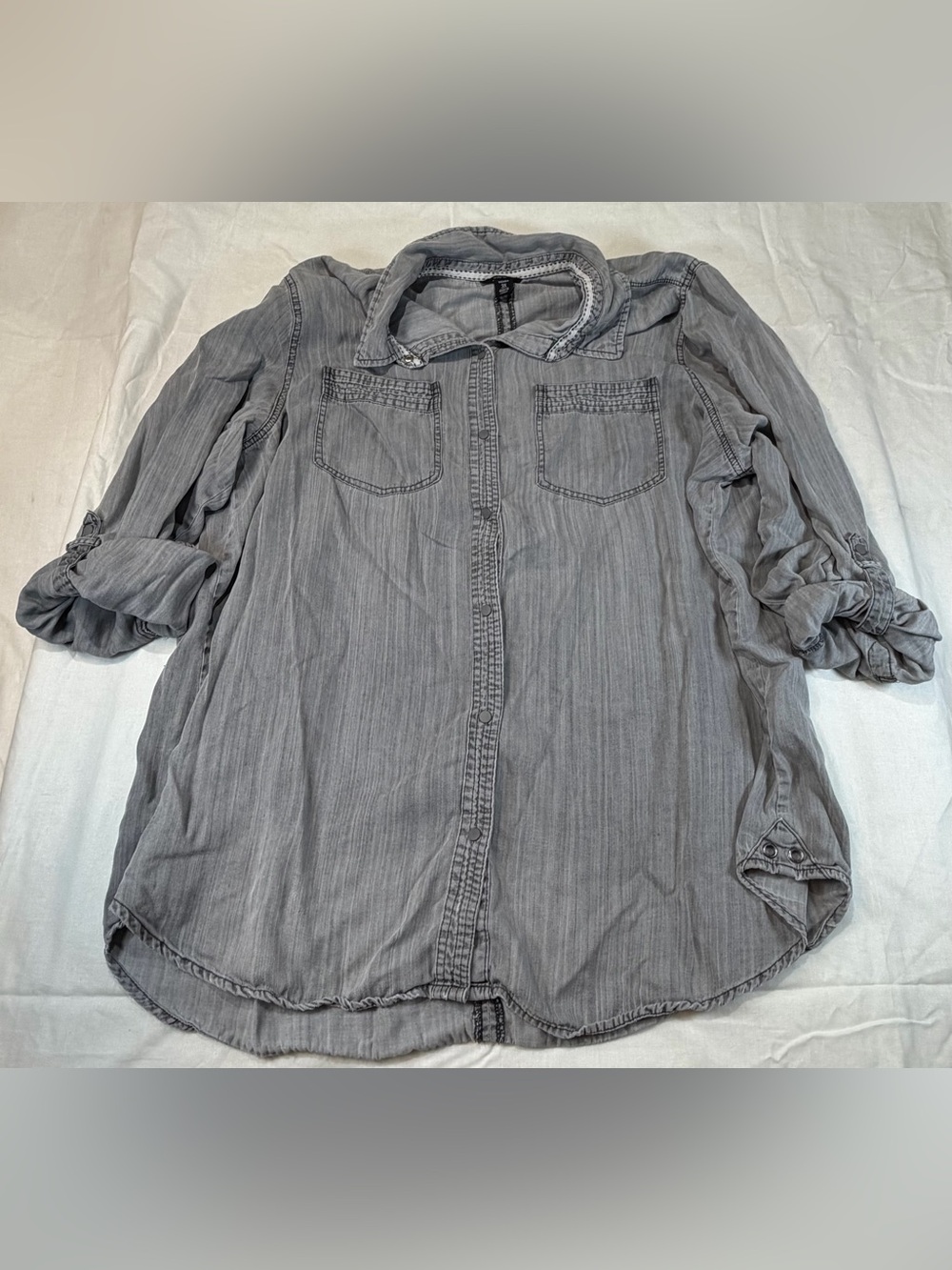 intro. Light Gray Women's Button-Up Shirt